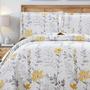 Imagem de Conjunto de edredões de cama verde Essen King Size amarelo branco floral