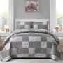 Imagem de Conjunto de edredões Mybedsoul Grey Boho Queen Size 3 peças Patchwork