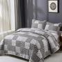 Imagem de Conjunto de edredões Mybedsoul Grey Boho Queen Size 3 peças Patchwork