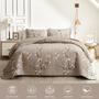 Imagem de Conjunto de edredões UOZZI BEDDING reversível bronzeado cinza Branch King Size