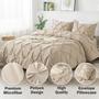 Imagem de Conjunto de Edredom Andency Khaki Twin com Fronha - Design Pinch Pleat