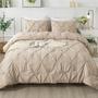 Imagem de Conjunto de Edredom Andency Khaki Twin com Fronha - Design Pinch Pleat