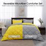 Imagem de Conjunto de Edredom Basic Beyond Twin - Microfibra Amarela e Cinza