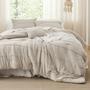 Imagem de Conjunto de Edredom Bedsure Bege - Tamanho Queen com Prega Fina