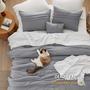 Imagem de Conjunto de Edredom Bedsure Queen 4 Peças - Cinza com Prega Fina