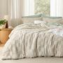 Imagem de Conjunto de Edredom Bedsure Queen Size Bege - Estilo Boho (3 Peças)