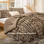 Imagem de Conjunto de Edredom Bedsure Queen Size - Estilo Boho Tufted Marrom (3 Peças)