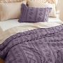 Imagem de Conjunto de Edredom Bedsure Queen Size - Estilo Boho Tufted Roxo Cinza