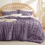 Imagem de Conjunto de Edredom Bedsure Queen Size - Estilo Boho Tufted Roxo Cinza