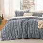 Imagem de Conjunto de edredom Bedsure Tufted Boho King Size Grey 3 peças