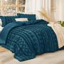 Imagem de Conjunto de edredom Bedsure Tufted Boho King Size Teal 3 peças