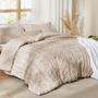 Imagem de Conjunto de edredom Bedsure Tufted Boho Twin Size Khaki, 2 peças