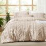 Imagem de Conjunto de edredom Bedsure Tufted Boho Twin Size Khaki, 2 peças