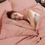Imagem de Conjunto de edredom Bedsure Twin Dusty Pink com lençóis de 5 peças