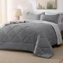 Imagem de Conjunto de edredom Bedsure Twin Reversible Grey, 5 peças