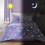 Imagem de Conjunto de edredom HOMBYS Glow in The Dark, 7 peças, roxo em tamanho real