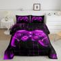 Imagem de Conjunto de Edredom King Manfei Teens Gaming - Roxo