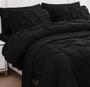 Imagem de Conjunto de Edredom LANE LINEN Twin Preto - com Lençóis e Fronha