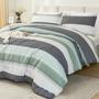 Imagem de Conjunto de Edredom Litanika King Size Verde Sálvia - 3 Peças