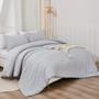 Imagem de Conjunto de edredom Litanika Light Grey em tamanho real com 2 fronhas