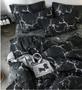 Imagem de Conjunto de edredom Luxlovery Black Marble Queen Cotton 3 peças