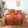 Imagem de Conjunto de edredom PERFEMET Burnt Orange Queen Size, 3 peças de T tufada