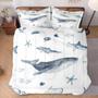 Imagem de Conjunto de edredom WeCozy Queen Size com 2 fronhas Ocean Animal