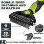 Imagem de Conjunto de escovas para cães Augwind 3 peças Deshedding Slicker Brush Green