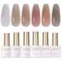 Imagem de Conjunto de Esmaltes GAOY Jelly Nude - 6 Cores de 7,3ml com Cura UV