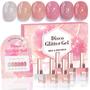 Imagem de Conjunto de esmaltes Glitter Gel Double Rhythm 15 mL x 6 com placa de exibição