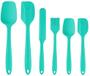 Imagem de Conjunto de espátula de silicone lavador, 6 peças espátulas de silicone resistentes ao calor, BPA livre de grau alimentar, utensílios de cozinha espátula de borracha antiaderente para cozinhar, assar, misturar (teal)