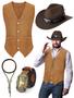 Imagem de Conjunto de Fantasia Cowboy Cutecrop - Estilo Western para Homens