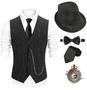 Imagem de Conjunto de fantasias EFORLED, chapéu Fedora masculino dos anos 1920, colete Gatsby Gangster