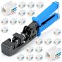 Imagem de Conjunto de ferramentas Everest EasyJack com terminação de velocidade angular de 90 com 20 conectores RJ45 Cat6 Keystone