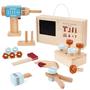 Imagem de Conjunto de ferramentas PairPear Kids Wooden Toy com furadeira de mais de 3 anos