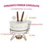 Imagem de Conjunto de fondue em porcelana chocolate e queijo 10 peças