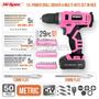 Imagem de Conjunto de Furadeiras Hi-Spec 12V - 50 Peças com Estojo Rosa