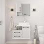 Imagem de Conjunto de Gabinete de Banheiro com Cuba Aria 41 e Espelheira Wood 2 PT 2 GV Branco