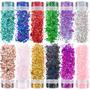 Imagem de Conjunto de Glitter Chunky GA&EN - 12 Cores e 96g com Cola