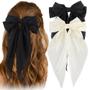 Imagem de Conjunto de Grampos de Cabelo com Laço de Cetim - Acessório Elegante para Mulheres e Meninas