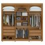 Imagem de Conjunto de Guarda-roupa 6 Portas Áries com Pés e Cômoda da Vinci com Nicho