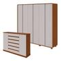 Imagem de Conjunto de Guarda-roupa Casal Loop 6 Portas com Pése Cômoda Vedra