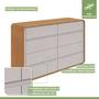 Imagem de Conjunto de Guarda-roupa Casal Loop 6 Portase Cômoda 8 Gavetas 152x48x96cm Loop