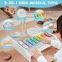 Imagem de Conjunto de instrumentos musicais Keamaidy Kids Drum 5 em 1 com piano