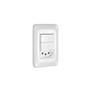 Imagem de Conjunto de Interruptor 2 Teclas Simples 10a Com Tomada 2p + T 10a Pial Pop Branco Legrand