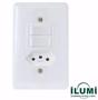 Imagem de Conjunto de Interruptor 2 teclas simples + tomada Stylus 20210 Ilumi
