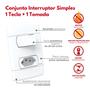 Imagem de  Conjunto De Interruptores Simples 1 Tecla E Tomada 2 Pinos 10A Branco Durín
