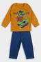 Imagem de Conjunto de Inverno Infantil Mostarda com T-Rex Skatista - Destak