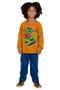 Imagem de Conjunto de Inverno Infantil Mostarda com T-Rex Skatista - Destak