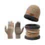 Imagem de Conjunto de Inverno Masculino: Chapéu, Cachecol e Luvas de Malha - À Prova de Vento